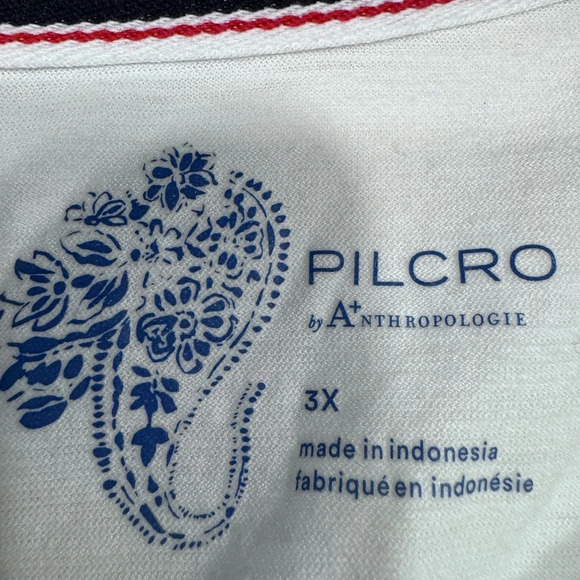 NEW Pilcro Anthropologie White V-Neck Cotton  Blend Shirt Size 3X - Picture 4 of 10